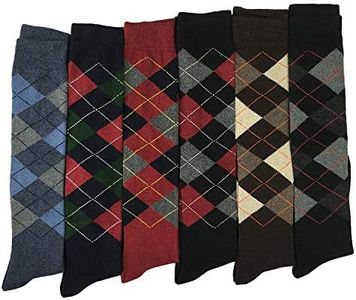 6 PAIRS MENS GOLF SOCKS GOLFING ARGYLE DIAMOND LONG HALF HOSE KNEE HIGH, 6 Pairs Assorted, 6-11