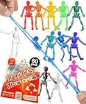 UpBrands 60 Halloween Handouts, Small Toys Classroom Prizes Stretchy Skeleton Bulk Set, 12 Colors, Kit for Birthdays, Pinata Filler, Small Classroom Prizes, Student Rewards, Party Favors for Kids