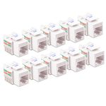 [UL Listed] Cable Matters 10-Pack Cat6 RJ45 Keystone Jack (Cat 6 / Cat6 Keystone Jack) in White