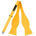 Adam Young Men's Self Tie Bow Ties Made of Sami-Glossy Satin Classic Bowtie for Tuxedo Faux Silk, by , 17 Merigold Yellow, Large