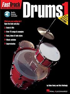 FastTrack Drums Method Book 1 | Beginner Drum Lessons Songbook with Online Audio | Hal Leonard Drum Sheet Music Book | Learn to Play Drums with Play-Along Tracks