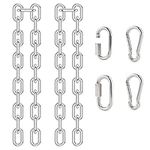 DesertBoy 2Pcs Stainless Steel Chain Heavy Duty M4 Hanging Chair Chain (0.6M/23.7Inch) with 4 Carabiners for Hanging Sandbags, Hanging Chairs, Yoga Training, etc.