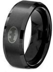 Titanium Lavastorm Batman Ring 8mm Men's Unisex 6-14 Polished (Black, 8)