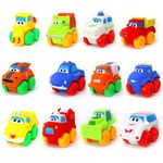 Big Mo's Toys Baby Cars - Soft Rubber Toy Vehicles for Babies and Toddlers - 12 Pieces