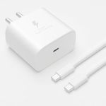 [Orginal] Samsung 45W C-Type Super-Fast Charger Adapte & Cabler for Galaxy S25/S25 Plus/S25 Ultra/S24/23/22/21 (Ultra/Plus/FE) A56/Note 20/S10 5G/9/8/M16 (S/A/F/M Series) USB C PD 3.0 Charge Adapter