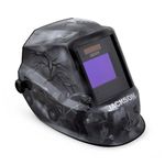 Jackson Safety Premium Auto Darkening Welding Helmet Mask with 3/10 Shade Range, 1/1/1/1 Optical Clarity, 1/25,000 response time, 370 Speed Dial Headgear, 6 Feet Under, Black/Grey/White Plaid, 47100