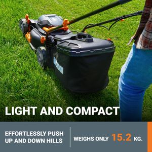 Worx 40V Cordless Lawnmower, 40cm Cutting Width