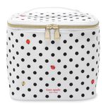 kate spade new york Insulated Lunch Tote, Small Lunch Cooler, Cute Lunch Bag for Women, Thermal Bag with Double Zipper Close and Carrying Handle, Ladybug Dot