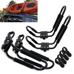 Telakeni 2 Pairs Kayak Carrier Racks, Universal Cars Kayak Canoe Roof Rack for SUV, Jeeps