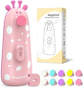 Baby Nail Trimmer Electric Baby Nail File Safe Baby Nail Clippers with Light 10 Grinding Heads Queit Baby Nail Polish Grooming Kit for Newborn Infant Toddler Toes Fingernails Care, Pink