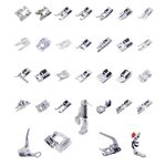 Imported 32 Sewing Machine Presser Foot Kit fit for Brother Singer Janome (Silver)