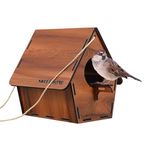 lizepto Bird House for Balcony & Garden Hanging, Water-Resistant Wooden Nest for Sparrow, Hummingbird, Kingfisher - Chidiya Ka Ghosla, Ideal for Balcony/Sparrow Nest (Bird House 1 Piece)