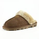 Afranker CLPP'LI Women Slippers On Faux Fur Mules Fluffy Suede Comfy Slippers (9 B (M) US, Tan)