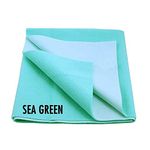 Dream Care Instadry Extra Absorbent Baby Dry Sheet/Crib Sheet | Waterproof & Washable Bed Protector | Large Size : 55 x 39 Inches (140X100 cms) | (Sea Green)