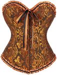 Corset Top Ovebust Victorian Corset Lace up Plus Size Corsets and Bustiers for Women, Turmeric, Medium