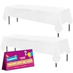 2pk Long White Paper Table Cover | 274 x 137cm White Paper Tablecloths for Parties and Celebration | Disposable Table Covers White Paper Table Cloth Paper Table Cloths Disposable Tablecloths For Party