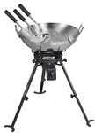 Complete Wok Set & High Power Burner - Outdoor Wok Set with Carbon Steel Wok (45cm)