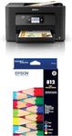 Epson Workforce Pro WF-3825 Multifunction Printer, Black, C11CJ07502 and Epson 812 Std DURABrite Ultra Ink Value Pack