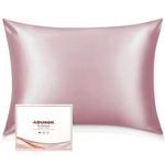 Adubor Silk Pillowcase for Hair and Skin with Hidden Zipper, Both Side 23 Momme Silk,900 Thread Count (50x75CM, Rouge Pink, 1pc)