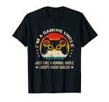 I'm A Gaming Uncle Vintage Sun Funny Family Gamer Uncle T-Shirt