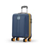Safari Thorium Neo 8 Wheels 55 Cm Small Cabin Trolley Bag Hard Case Polycarbonate 360 Degree Wheeling System Luggage, Trolley Bags for Travel, Suitcase for Travel, Graphite Blue