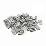 Kitchen-dream 0.07 inch (2mm) Diameter Wire Rope Aluminum Sleeves Clip Fittings Cable Crimps (50 PCS)