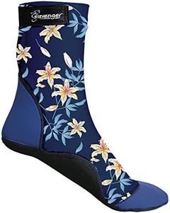 Seavenger SeaSnugs Beach Socks | Sand Skins For Outdoor Volleyball And Soccer | Kids, Mens, Womens (Dark Floral, Large)