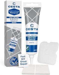 CESTA Tile Grout Repair Kit White - Fast Drying Premixed Grout Filler for Bathroom, Kitchen & Floor - Restore & Renew Tile Joints Line - Squeeze Tube with Applicator - Fills Cracks and Gaps (8.8 oz)