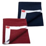 LuvLap Instadry Anti-Piling Fleece Extra Absorbent Quick Dry Sheet for baby, Baby Bed Protector, Waterproof baby sheet, Small size 100x140cm, Pack of 2, Maroon & Navy Blue