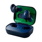 Skullcandy Grind In-Ear Wireless Earbuds, 40 Hr Battery, Skull-iQ, Alexa Enabled, Microphone, Works with iPhone Android and Bluetooth Devices - Dark Blue/Green