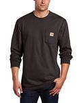 Carhartt Men's Workwear Pocket Long Sleeve T-Shirt Midweight Jersey Original Fit K126,Black,Small