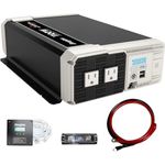 Energizer Power Inverter 12V to 240V, Modified Sine Wave Car Inverter, Dual 240 Volts UK/British AC Outlets, DC to AC Converter with Installation Kit Included - SGS CE Approved (1100 Watts)