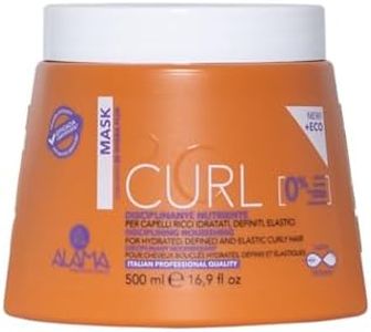Alama Professional Curl, Maschera per Capelli Ricci e Mossi Idratati, Definiti ed Elastici, con Olio di Oliva ed Eritritolo, Anti Crespo e Idratazione a Lunga Durata, 500 ml