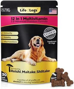 Soft Chews Dog Vitamins & Supplements - Dog Multivitamin - Hemp Oil Glucosamine Chondroitin Hip and Joint Support Health, Skin & Coat, Digestion & Immune Booster, Heart, Probiotics