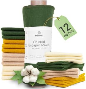 mioeco 12 Pack Reusable Kitchen Paper Towels, Organic Multicolor Cloths