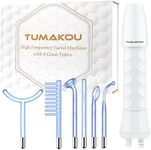 High Frequency Wand - TUMAKOU 6 IN1 Portable Blue Light Therapy High Frequency Facial Skin Tightening Wand Machine (Violet + Orange Tech) for Acne,Wrinkle,Anti Aging,Hair - with 6 Glass Tubes