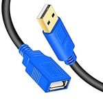 USB 2.0 Extension Cable 25ft,Hanprmee USB Extension Cables - Extra Long USB 2.0 A Male to A Female Cable，for Printer, Keyboard, Game Console, Loudspeaker, Oculus Rift, scanners ect(Blue)