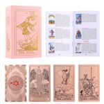 FOILCARD Gold Foil Tarot Cards with Paper Guidebook 78pcs Waterproof and Wrinkle Resistant for Fate Forecasting Game Beginners Expert Tarot Cards Deck