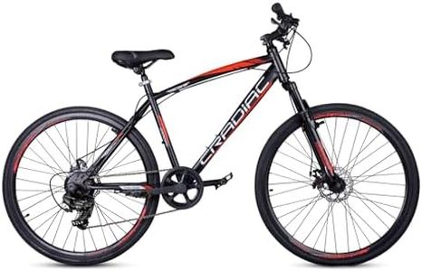 CRADIAC Discover PRO 7 Speed Steel High Performance Gear Hybrid Cycles for Men with Front Suspension & Disc Brakes | Ideal for 15+ Years, Unisex, Frame Size : 18.5 Inch | 700 * 35C Tires