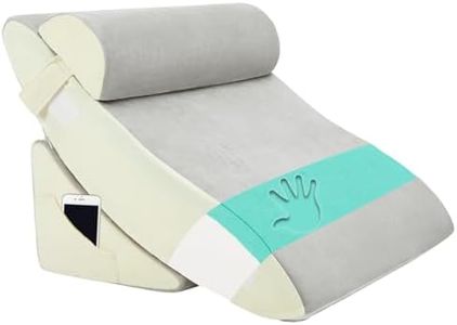 TokSay Orthopedic Bed Wedge Pillow Set - Adjustable Memory Foam for Post-Surgery Neck and Back Pain Relief Heartburn Acid Reflux Reading Sleeping Support (Light Gray)