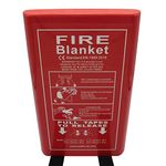 SecureFix Direct Fire Retardant Safety Blanket 1.2M x 1.2M (Quick Release Fireproof Home Kitchen), Red