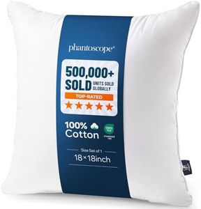 Phantoscope 18x18 Pillow Insert - Throw Pillow Insert with 100% Cotton Cover - 18 Inch Square Form Microfiber Pillow Sham Stuffer - Couch Cushion Pillow, 1 Count (Pack of 1)