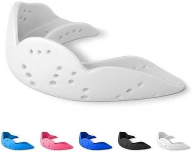 SISU Aero Small Mouthguard, Snow White - 30% Stronger Protection for Lacrosse, Football, Hockey, Roller Derby, Team Sports - Remoldable Up to 20 Times - Ultra Slim - Non Toxic