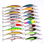 CHSEEO 20 Piece Wobbler Artificial Bait Set Fishing Bait Trout Bait Fishing Hooks Perfect for Pike Zander Fishing Perch Trout Cod Swimbait Jerkbait Fishing Accessories Fishing Set #3