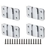 Acoustika 8pcs Flush Mount Bracket with Screws, 2x1.5inch Interlocking Picture Frame Hook, Stainless Steel Picture Bracket, Z Clip Photo Wall Mount Connector for Furniture Photo Hardware Mirrors