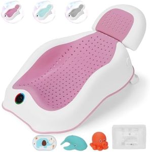 babove Baby Bath Support | Newborn Bathtub,Ergonomically Designed with Thermometer Collapsible Baby Bathtub Baby Bather, Baby tubs for Baby tubs for Newborn Essentials Must Haves (Pink)