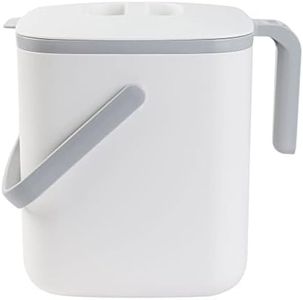 BLUE GINKGO Bac à Compost de Cuisine - Bac de Déchets Alimentaires Facile à Nettoyer avec Poignées | Bac à Compost de Cuisine pour Plan de Travail | Fabriqué en Corée (5 L) - Blanc