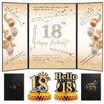 Black Gold 18th Birthday Decorations, 18th Birthday Guest Book Alternative, 18th Birthday Party Decorations, 18th Birthday Party Supplies, 18 Year Old Birthday Gifts for Women Men