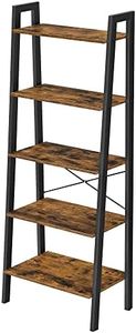 VASAGLE Estantería de 5 Niveles, Librería Industrial, Fácil de Montar, para Salón, Dormitorio, Cocina, Marrón Rústico y Negro LLS45X