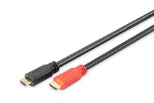 DIGITUS HDMI High Speed Connection Cable, Type A, m/amp. M/M, 40.0m, Full HD, CE - Gold-Plated Contacts - Black